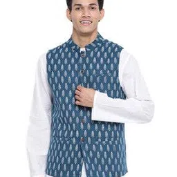 Printed Mandarin-Collar Nehru jacket-52