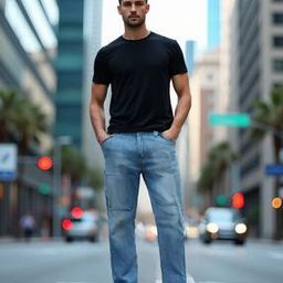 Shein Cargo Pockets Full Length Jeans-image-56
