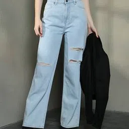 Shein Full Length Knee Slit Straight Jeans-image-27