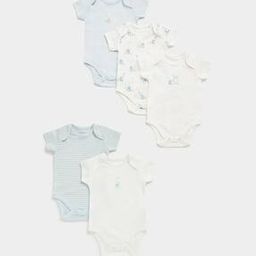 mothercare Boys Pack of 5 Printed Cotton Bodysuits-picture-9