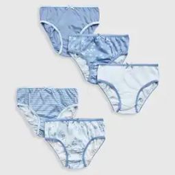 Girls Pack of 5 Floral Print Cotton Briefs-30