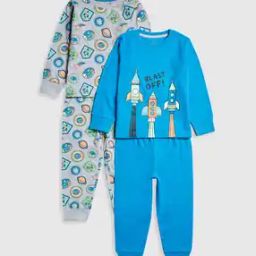 Boys Pack of 2 Printed Cotton T-Shirts with Joggers-image-48