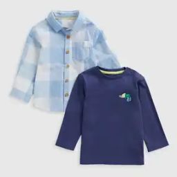 Boys Checked Relaxed Fit Shirt & T-Shirt Set-18