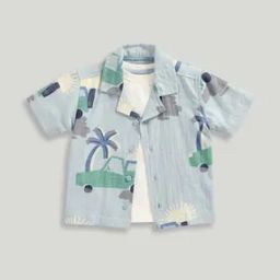 Men Graphic Print Relaxed Fit Cotton Shirt with T-Shirt Set-picture-44