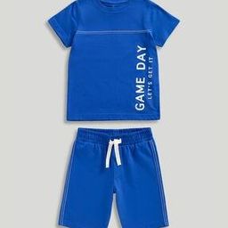 Boys Game Day Print Cotton T-Shirt & Shorts Set-image-57