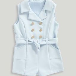 Girls Double-Breasted Playsuit with Waist Tie-Up-image-78