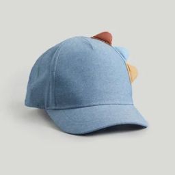 Boys Chambray Dinosaur Baseball Cap with 3D Spikes Accent-image-2