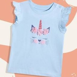 Girls Graphic Print Regular Fit Round-Neck T-Shirt-image-24