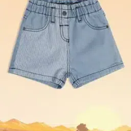 Girls Striped Shorts with Elasticated Waist-image-37