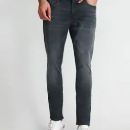 Men Henry Lightly Washed Tapered Cropped Fit Jeans-image-6