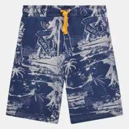 Printed Regular Fit Shorts with Drawstring Waist-image-3