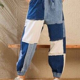 Women Colour-Block Sleeveless Dungaree-1
