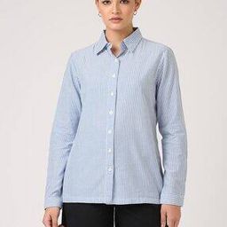 Women Regular Fit Cotton Stripes Shirt-image-3