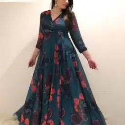 Floral Print Gown Dress-image-63