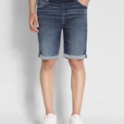Men Mid-Wash Relaxed Fit Denim Shorts-picture-48
