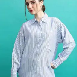 Women Regular Fit Stripes Shirt-image-80