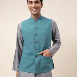 fabindia Nehru Jacket with Welt Pockets-picture-6