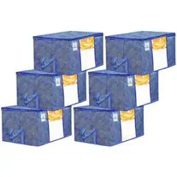 Set of 6 Printed Non-Woven Underbed Storage Bags-0