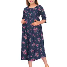 Printed A-line Dress with Tie-Up-image-86