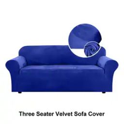 Velvet Three Seater Sofa Cover-15