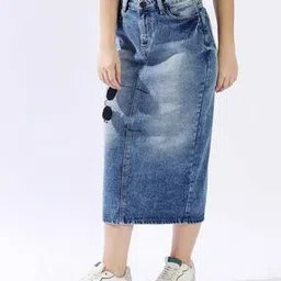 high star Women Midi Washed Pencil Skirt-picture-28
