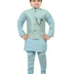 Boys Embroidery Kurta Pyjama Set-image-19