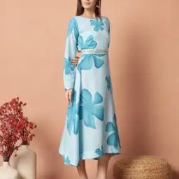 Women Floral Print Gown Dress with Dupatta-image-32
