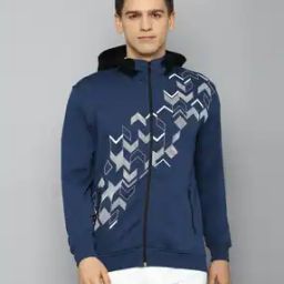 Geometric Print Hoodie with Zip Pockets-image-35