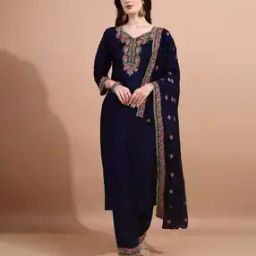 Women Embroidered Straight Kurta Set-image-44