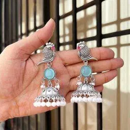 Women Brass Silver Plated Earrings -image-75