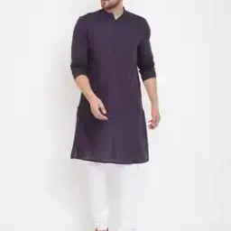 even Striped Long Kurta with Band Collar-picture-39