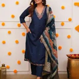 Women Embroidery Straight Kurta Set-picture-7