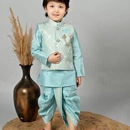 Boys Embroidery Kurta Dhoti Set-image-52