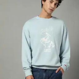 Men Graphic Print Relaxed Fit Sweatshirt-30