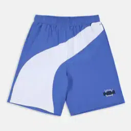 Colourblock Bermuda Shorts with Brand Print-image-6