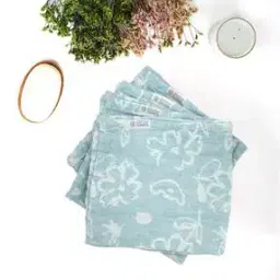 Set of 4 Floral Jacquard Face Towels 13" x 13"-43