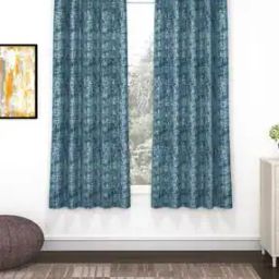 Set of 2 Printed Eyelet Window Curtains-12