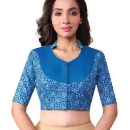 Women Printed Front Open Blouse-44