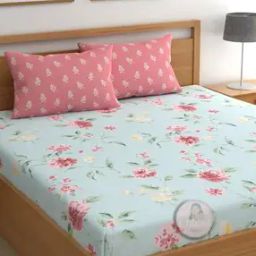 210 TC Floral King Size Bedsheets with Pillow Covers-39
