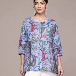 Women Paisley Print Round-Neck Kurti-image-70