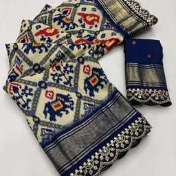 Women Ikat Printed with Contrast Border-34