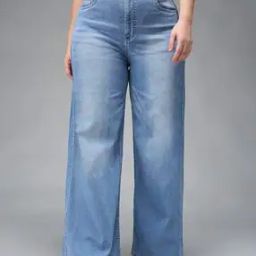 Women Wide Jeans with Insert Pockets-image-5