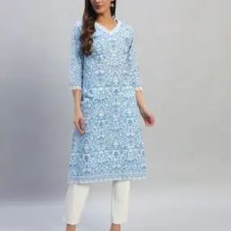 Women Floral Kurti-image-2