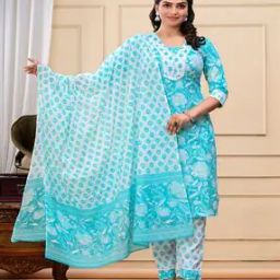 Women Embroidered Flared Kurta Set-image-86