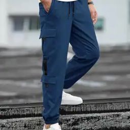 Men Ankle-Length Track Pants with Drawstring Waist-image-121
