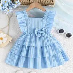 Girls Square Neck Fit And Flare Dress-picture-19