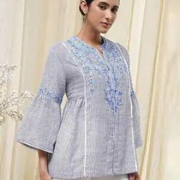 Women Cotton Printed Straight Short Kurta-image-42