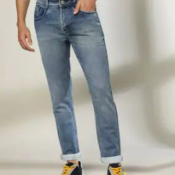Men Lightly Washed Slim Fit Jeans-image-101