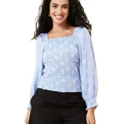 Floral Print Square-Neck Top-image-21