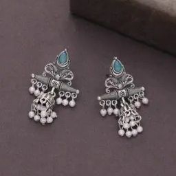 Women Stone-Studded Drop Earrings-image-23